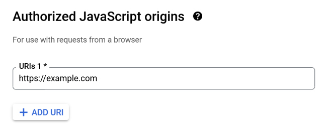 Google API authorized JavaScript origins