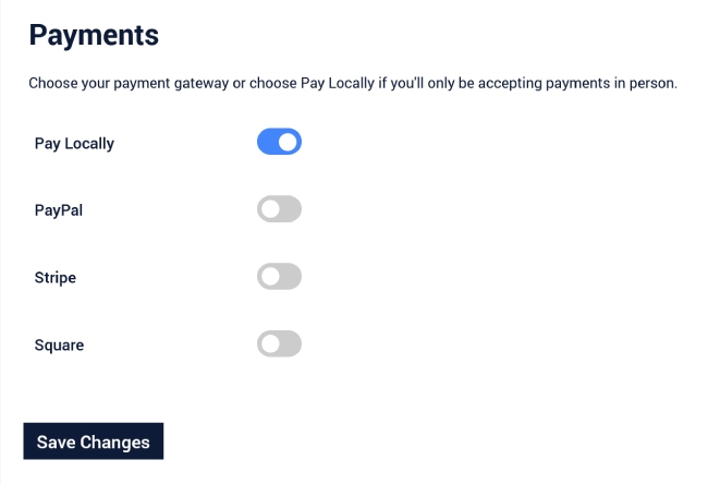 Accept local in-person payments on the Time Slot booking form
