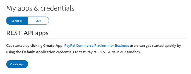 PayPal REST API Apps
