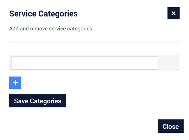 Add and edit service categories in the Time Slot booking plugin