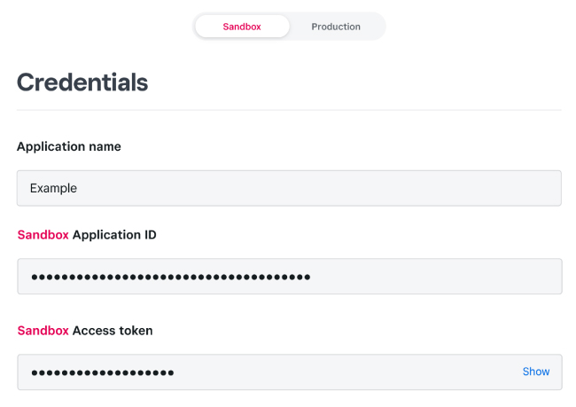 Square sandbox credentials