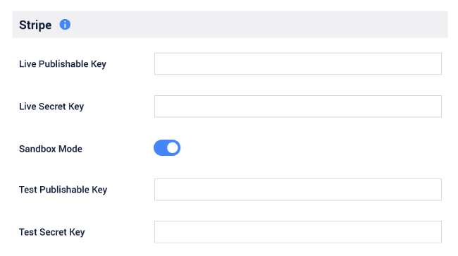 Turn on sandbox mode to test Stripe payments on the Time Slot booking form