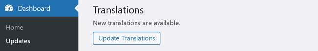 Update WordPress translations for your site language