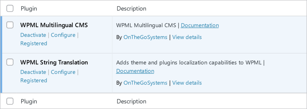 List of WPML plugins required to translate the Time Slot booking form
