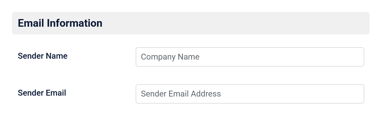 Email sender contact information in Time Slot WordPress admin dashboard