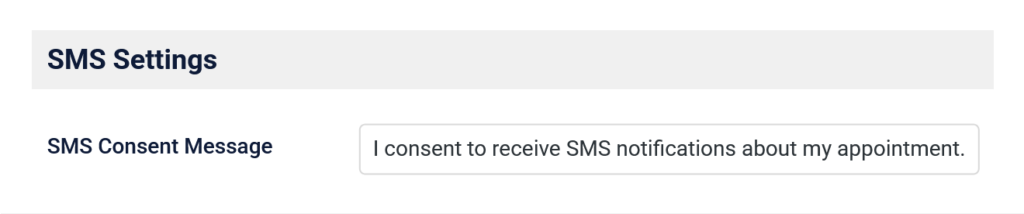 Time Slot Pro customer SMS consent message