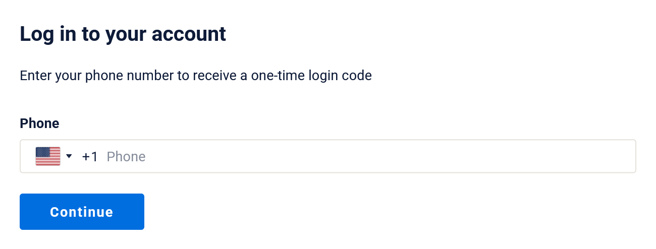 Time Slot Pro customer panel SMS login